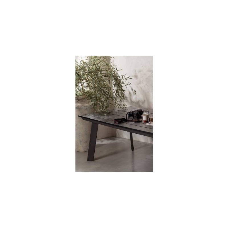 Stół VEERLE, aluminium/drewno antracyt 100x220cm, Woood