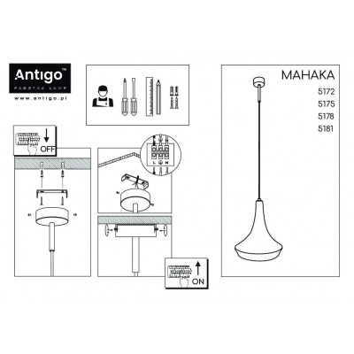 Lampa wisząca Mahaka, pleciona, biała, Antigo