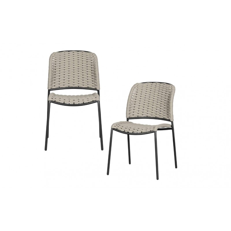 Zestaw 2 krzeseł Taku, piaskowy, Woood