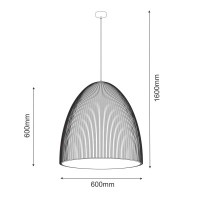 Lampa wisząca Gandra wysoka, czarna, Antigo