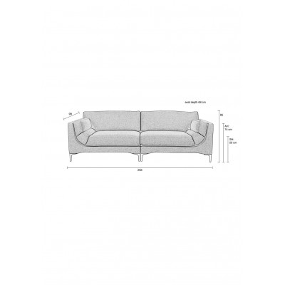 Sofa Balcony, 3 osobowa, beżowa, Zuiver