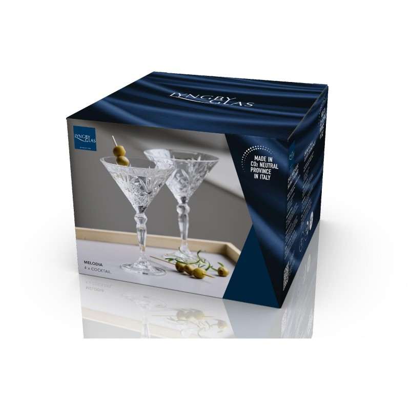 Kieliszki do martini Melodia ze szkła kryształowego 4 szt., Lyngby Glas