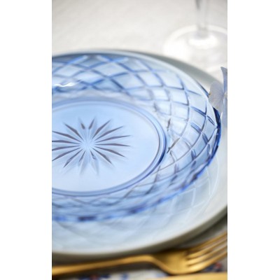 Talerze Sorrento 21 cm niebieskie, Lyngby Glass