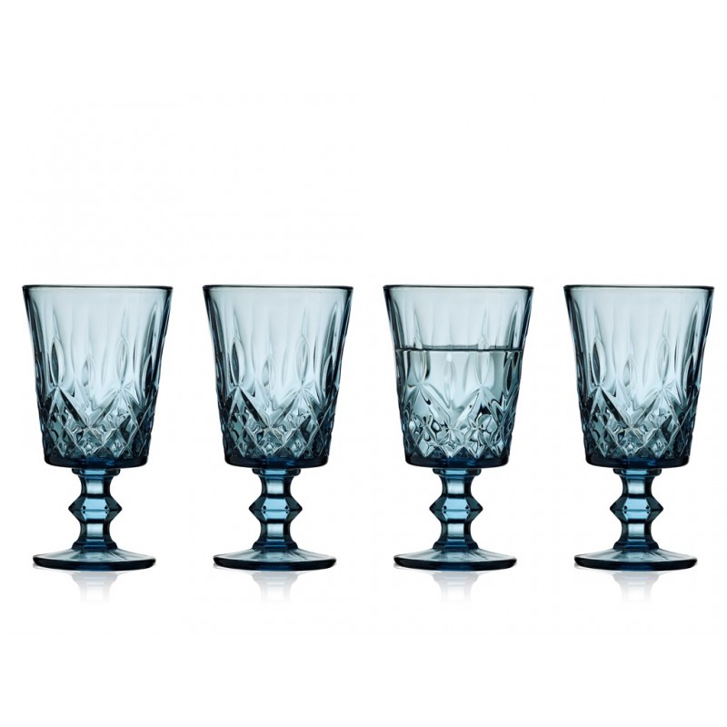 Kieliszki do wina Sorrento 290 ml, niebieskie, Lyngby Glass