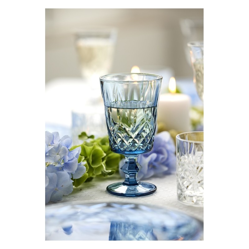 Kieliszki do wina Sorrento 290 ml, niebieskie, Lyngby Glass