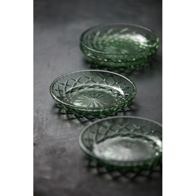 Talerze Sorrento 4 szt., zielone, Lyngby Glass