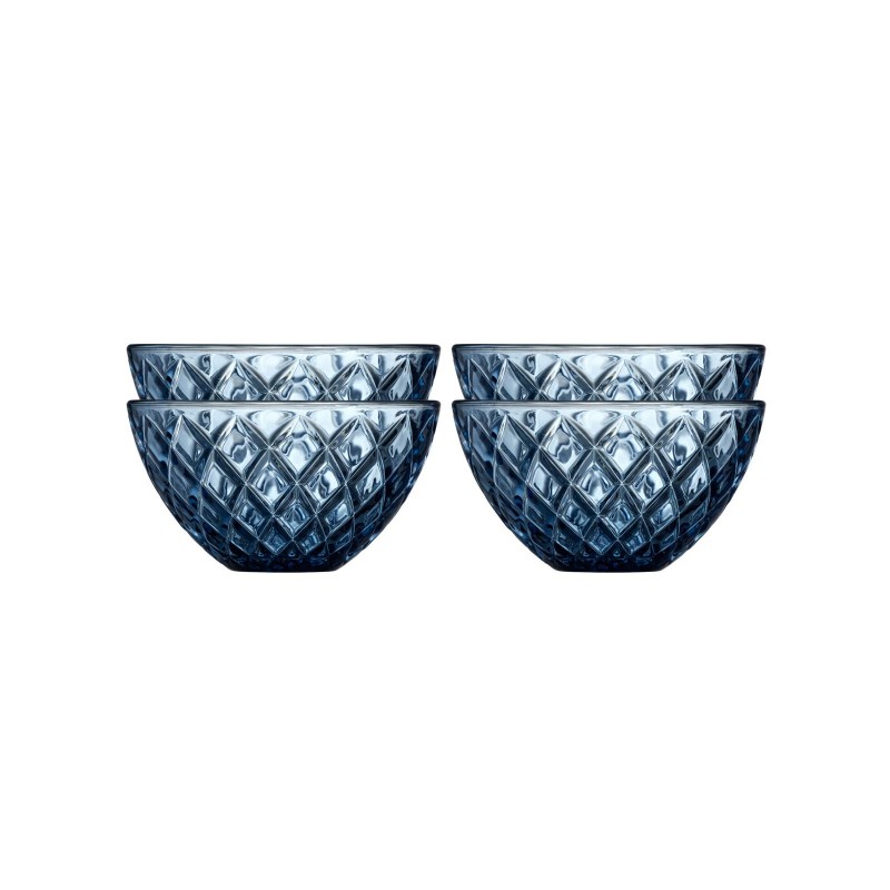 Miseczki  Sorrento 4 szt., niebieska, Lyngby Glass