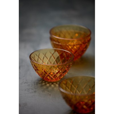 Miseczki  Sorrento 4 szt., amber, Lyngby Glass