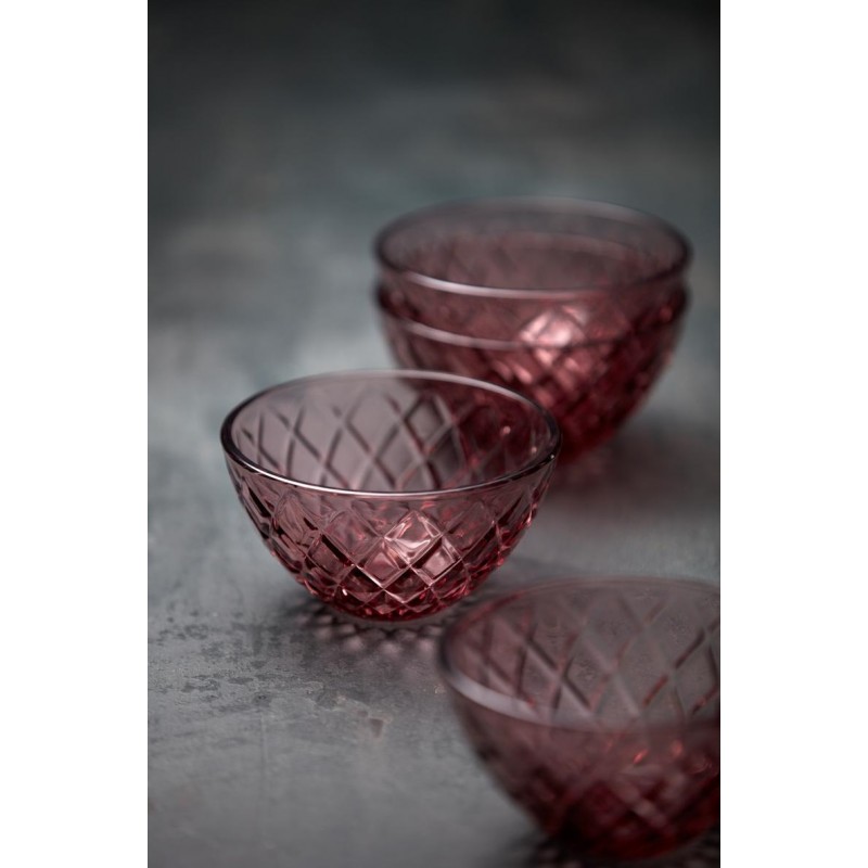 Miseczki Sorrento 4 szt., różowe, Lyngby Glass