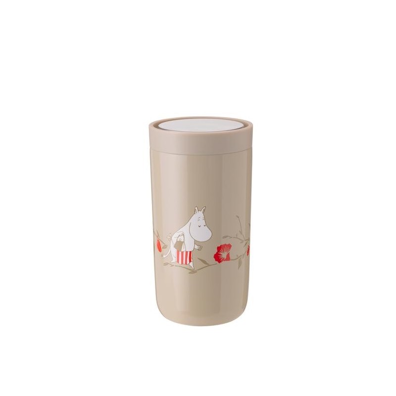 Kubek Tea Party Muminki termiczny To- Go, beżowy 200 ml, Stelton