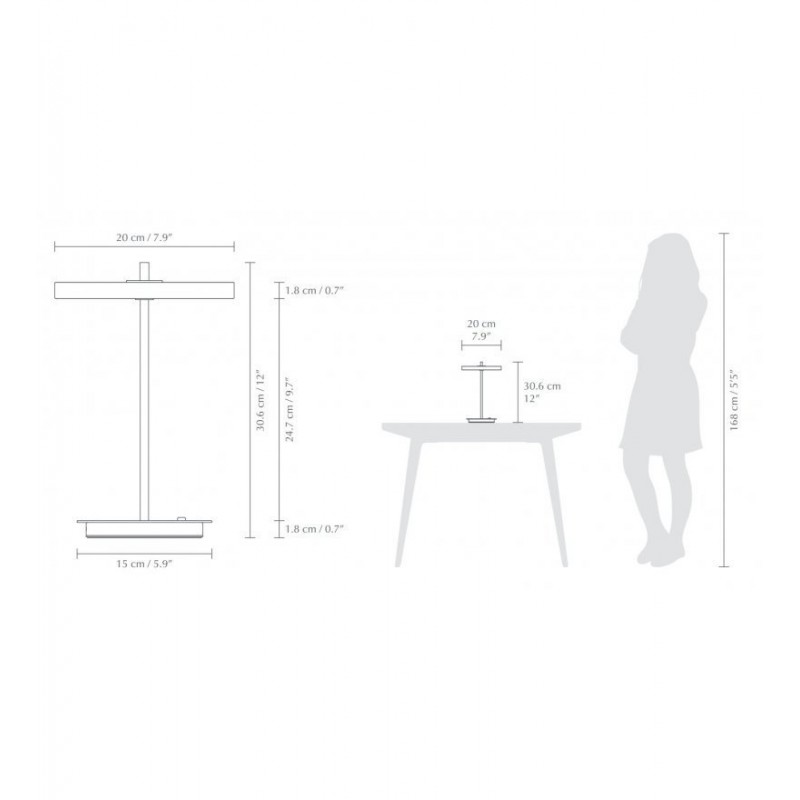 Bezprzewodowa lampa Asteria Move Monochrome, Clay, UMAGE