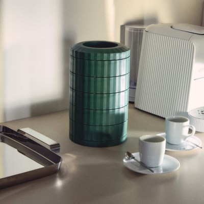 Plisse pojemnik na kapsułki do espresso, zielony, Alessi