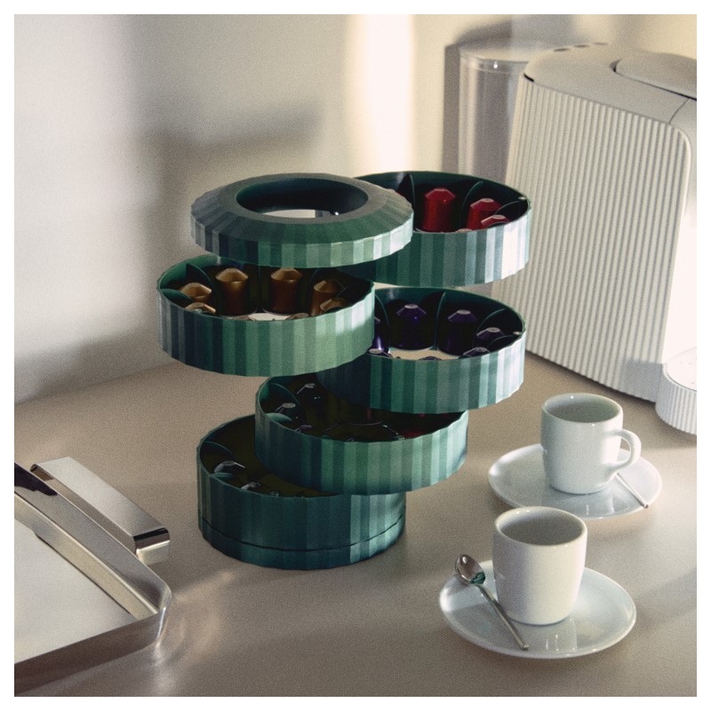 Plisse pojemnik na kapsułki do espresso, zielony, Alessi