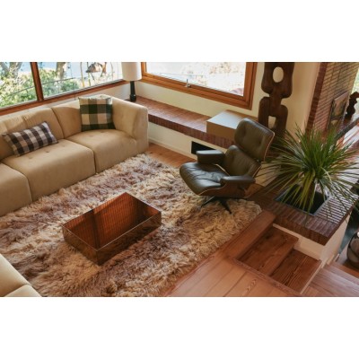 Stolik lustrzany Block 80x55 cm, brązowy, HKliving