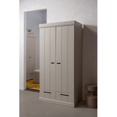 Szafa 2-drzwiowa Connect z szufladami, dust, Woood