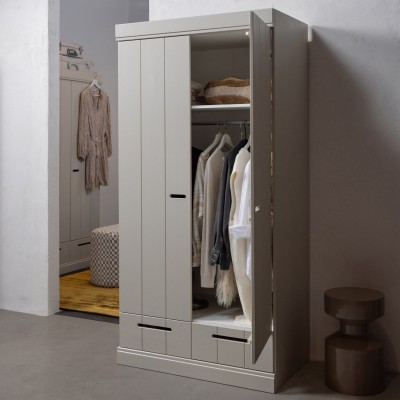 Szafa 2-drzwiowa Connect z szufladami, dust, Woood