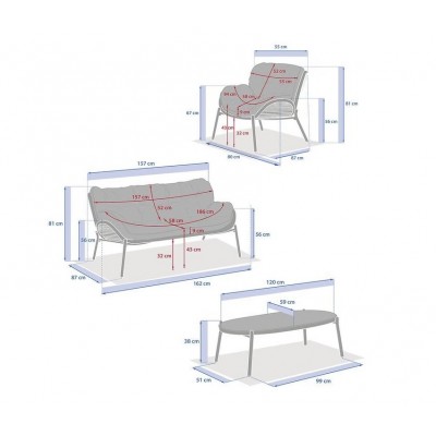 Zestaw ogrodowy Meloane, beżowy, Atmosphera
