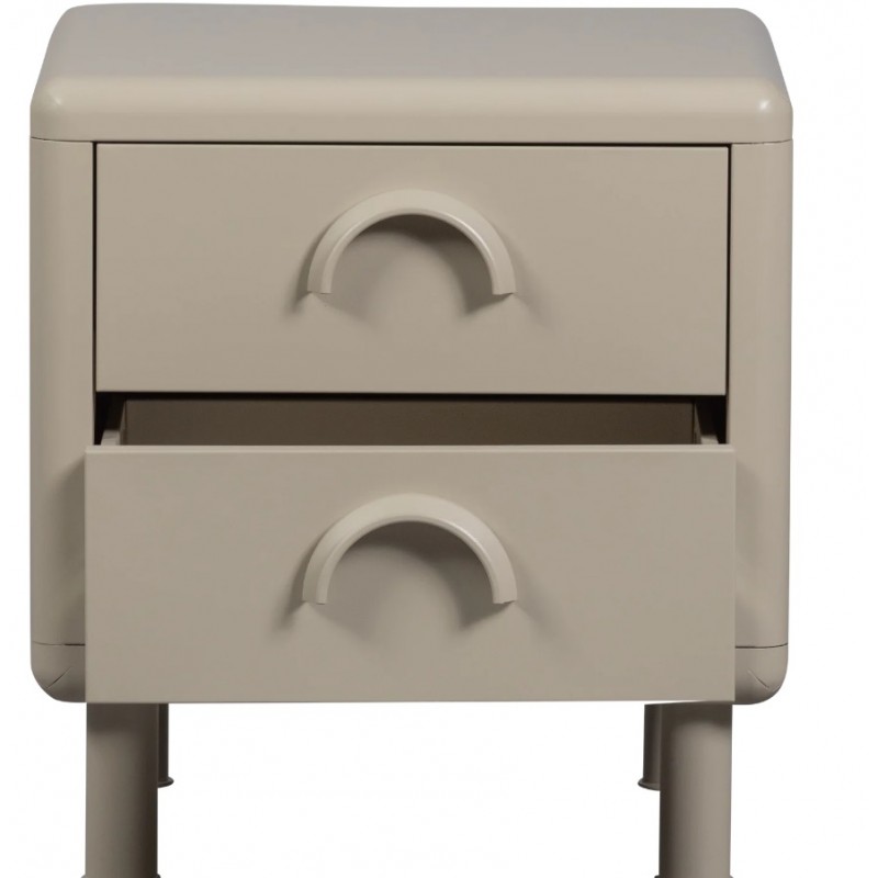 Stolik nocny Rune piaskowy, metalowy, Woood