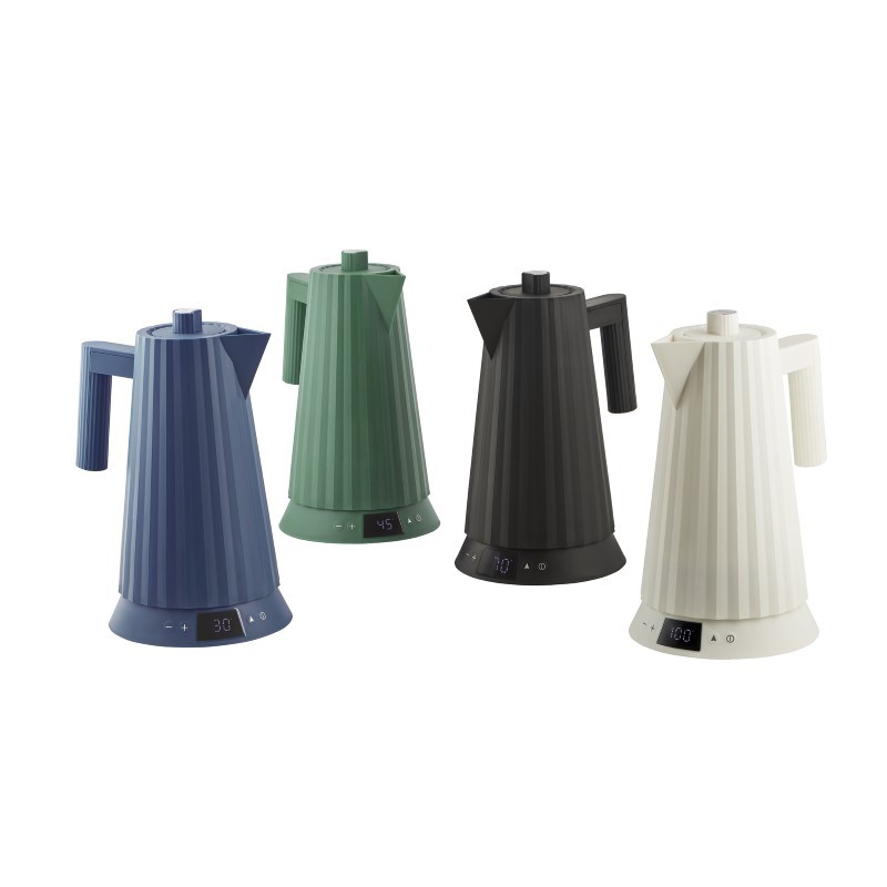 Plisse- Czajnik elektryczny z regulacją temperatury, niebieski 1,7 l, Alessi