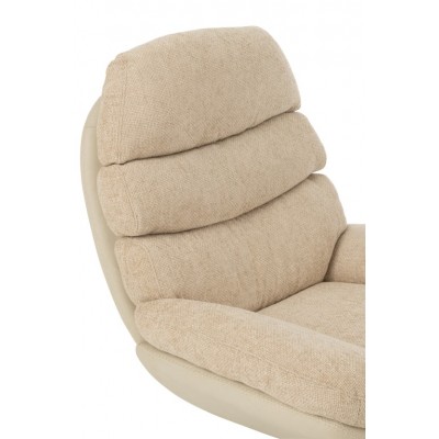 Rela fotel z podnóżkiem, beżowy melanż, J-Line