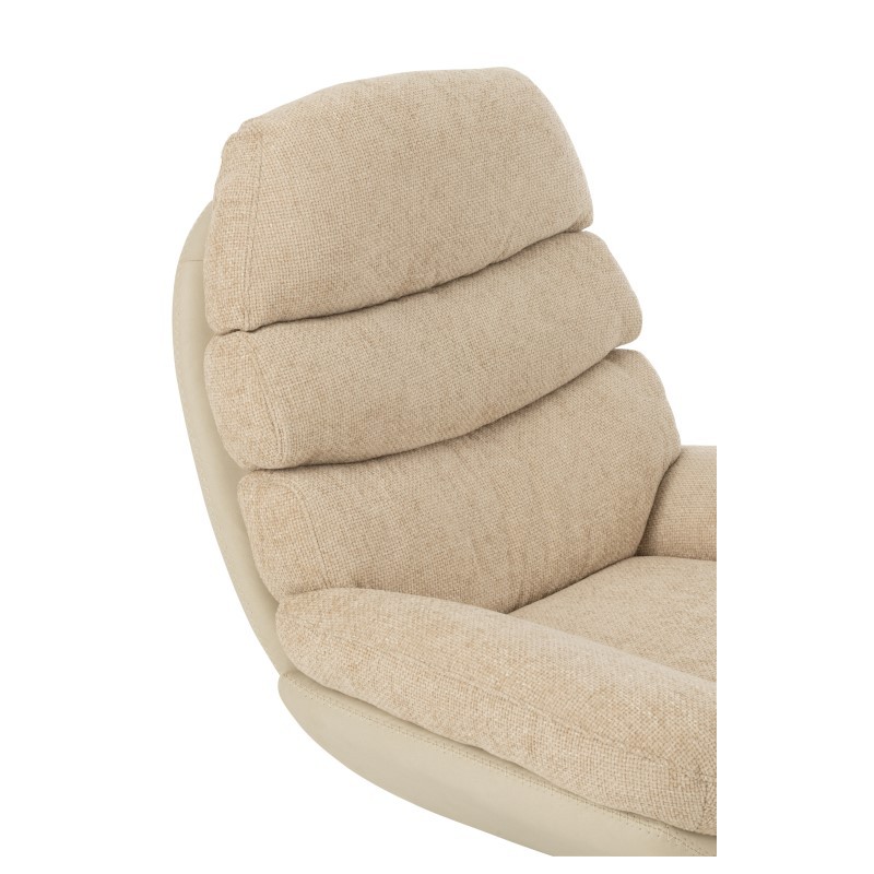 Rela fotel z podnóżkiem, beżowy melanż, J-Line