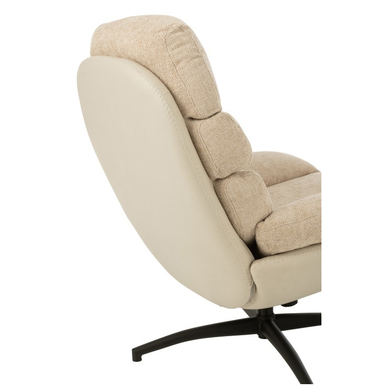 Rela fotel z podnóżkiem, beżowy melanż, J-Line