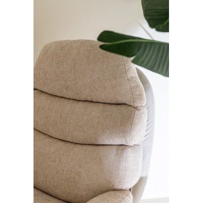 Rela fotel z podnóżkiem, beżowy melanż, J-Line