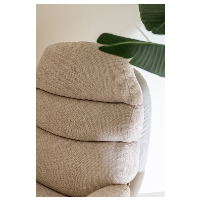 Rela fotel z podnóżkiem, beżowy melanż, J-Line