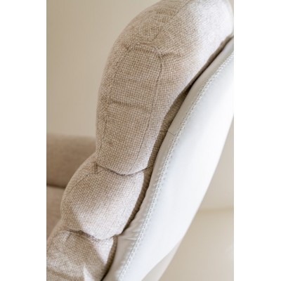 Rela fotel z podnóżkiem, beżowy melanż, J-Line