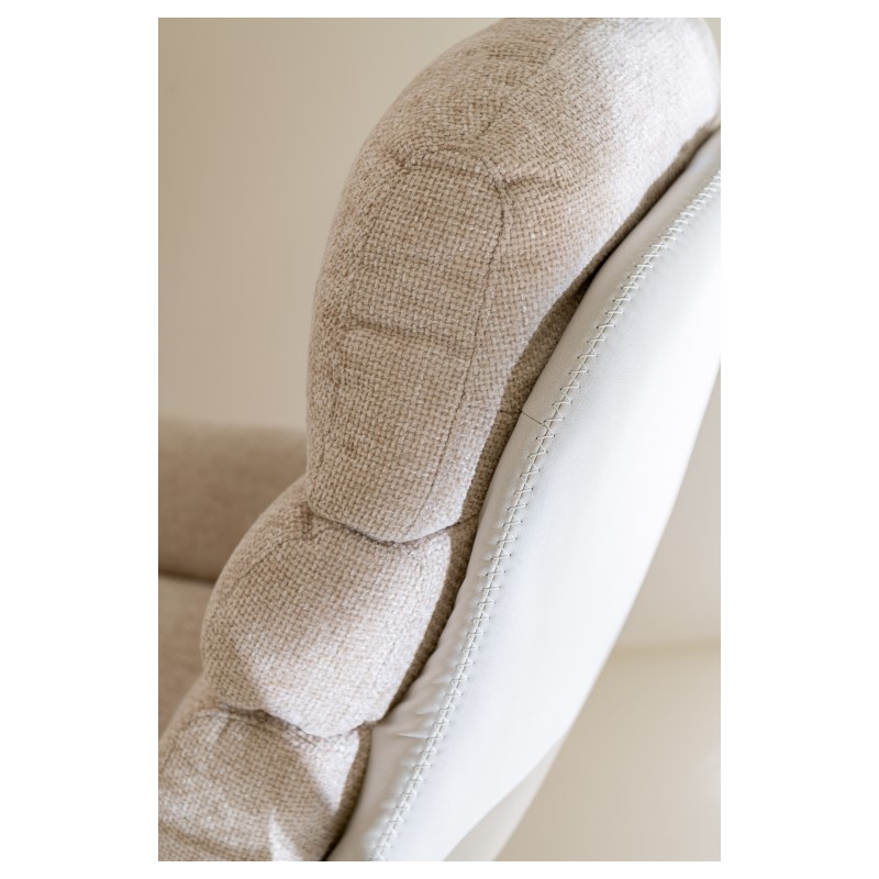 Rela fotel z podnóżkiem, beżowy melanż, J-Line