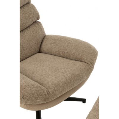 Rela fotel z podnóżkiem, kawowy, J-Line