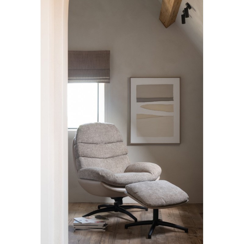 Rela fotel z podnóżkiem, kawowy, J-Line