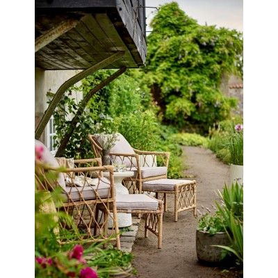 Belluce fotel rattanowy z podnóżkiem, naturalny, Bloomingville