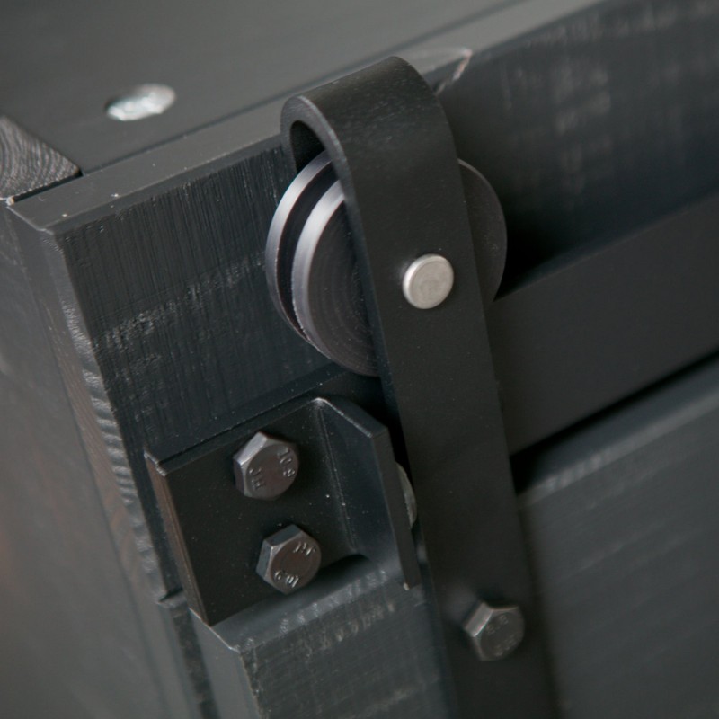 Szafa przesuwna Barn, czarna, Woood