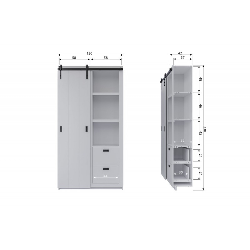 Szafa przesuwna Barn, soap, Woood