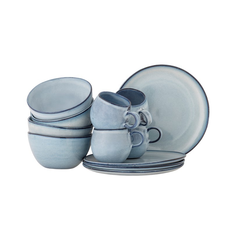 Sandrine zestaw śniadaniowy, niebieski, Bloomingville