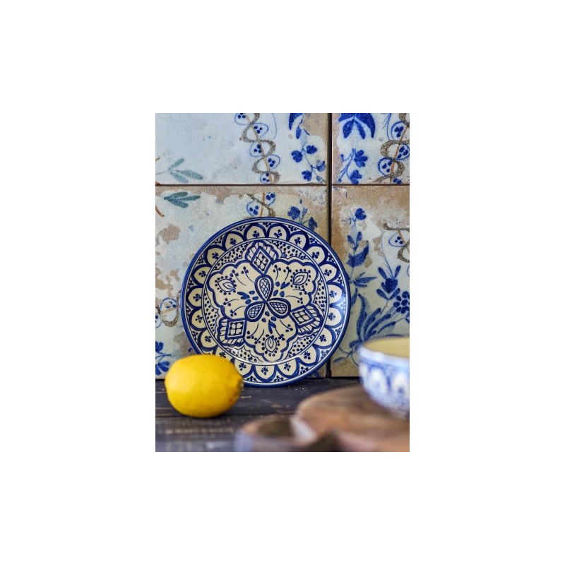 Talerz Karlie 19 cm z kamionki, niebieski, Bloomingville