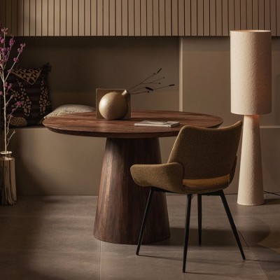 Loft lampa podłogowa 130 cm, boucle naturalna, Woood