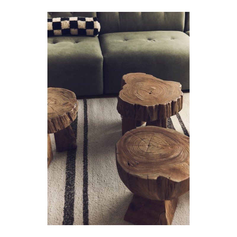 Stołek Log, drewno tekowe, HKLiving