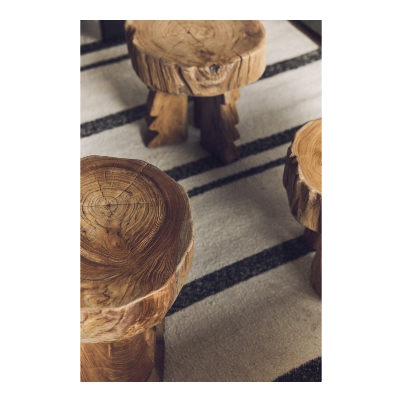 Stołek Carved, drewno tekowe, HKLiving