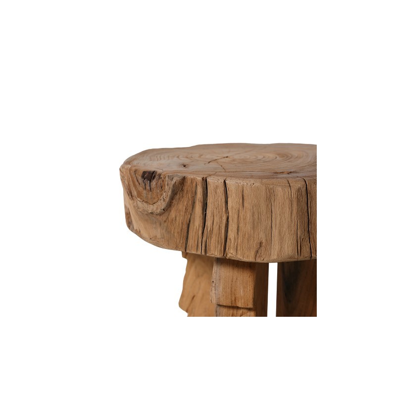 Stołek Carved, drewno tekowe, HKLiving