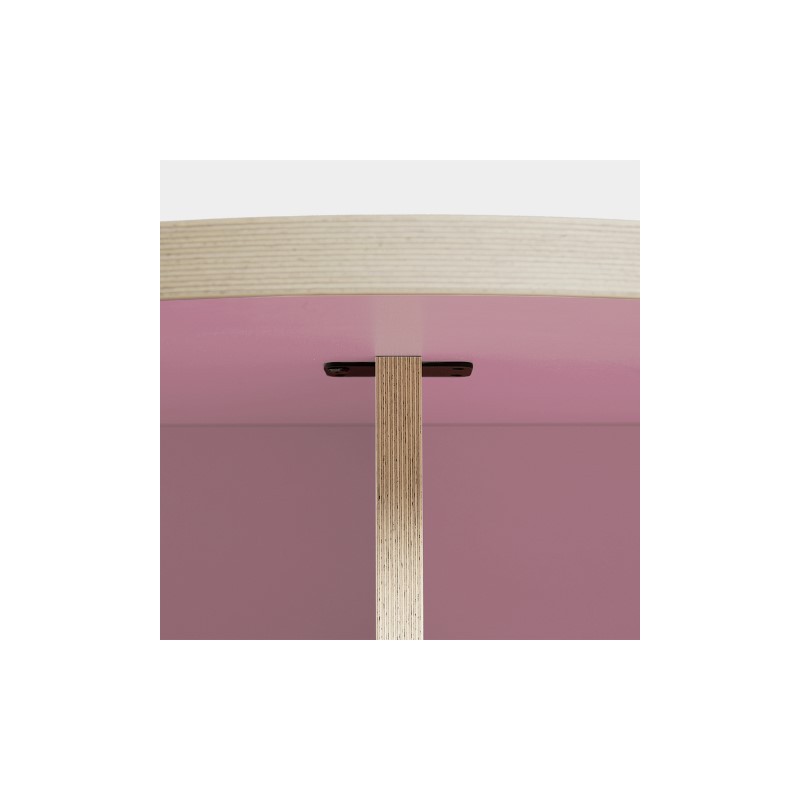 Różowy, okrągły stół do jadalni, HKLiving