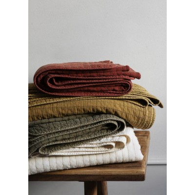 Narzuta Oli, bawełniana, khaki, Madam Stoltz