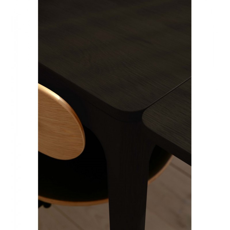 Stół rozkładany z szufladami Heart'n'Soul 120 cm, czarny dąb, Umage