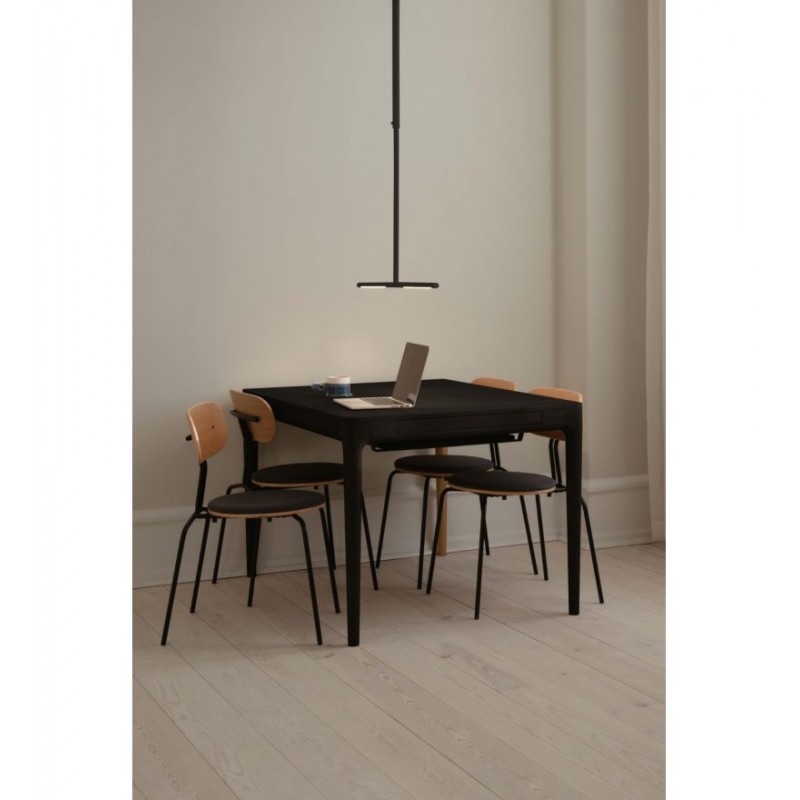 Stół rozkładany z szufladami Heart'n'Soul 120 cm, czarny dąb, Umage