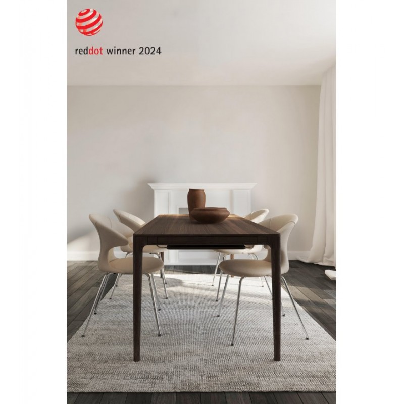 Stół rozkładany z szufladami Heart'n'Soul 120 cm, ciemny dąb, Umage