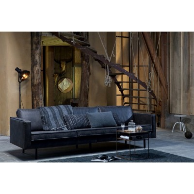 Sofa 3-osobowa Rodeo, czarna, Woood