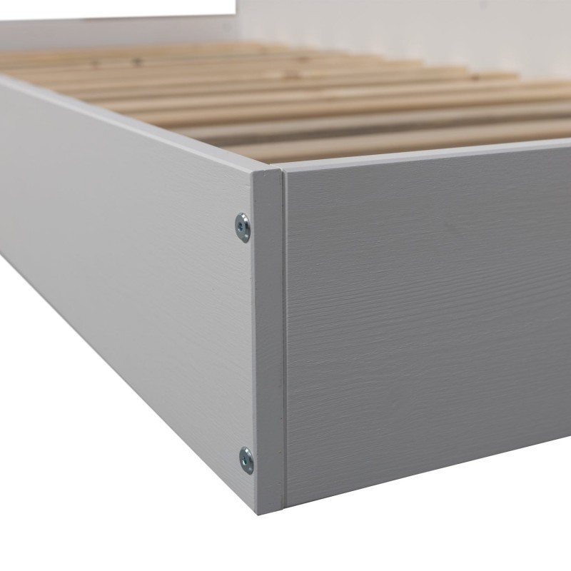 Łóżko dziecięce Carter narożne sosnowe, białe, Woood