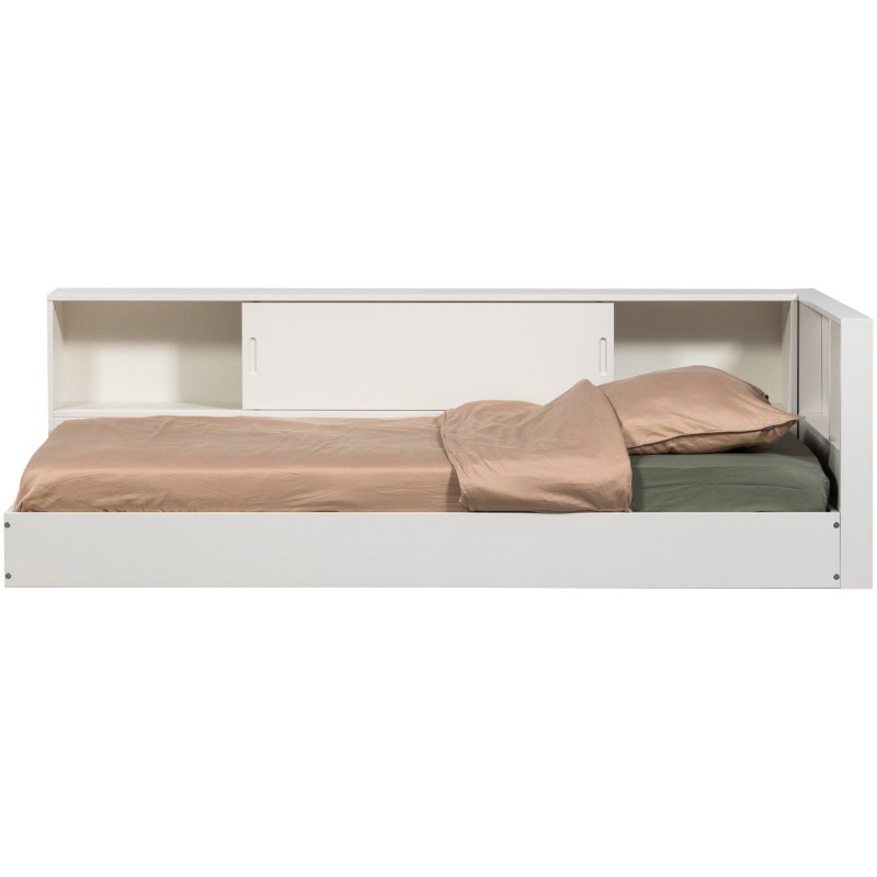 Łóżko dziecięce Carter narożne sosnowe, białe, Woood