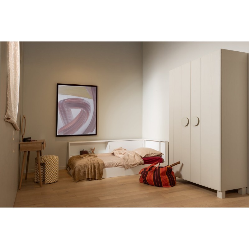 Łóżko dziecięce Carter narożne sosnowe, białe, Woood